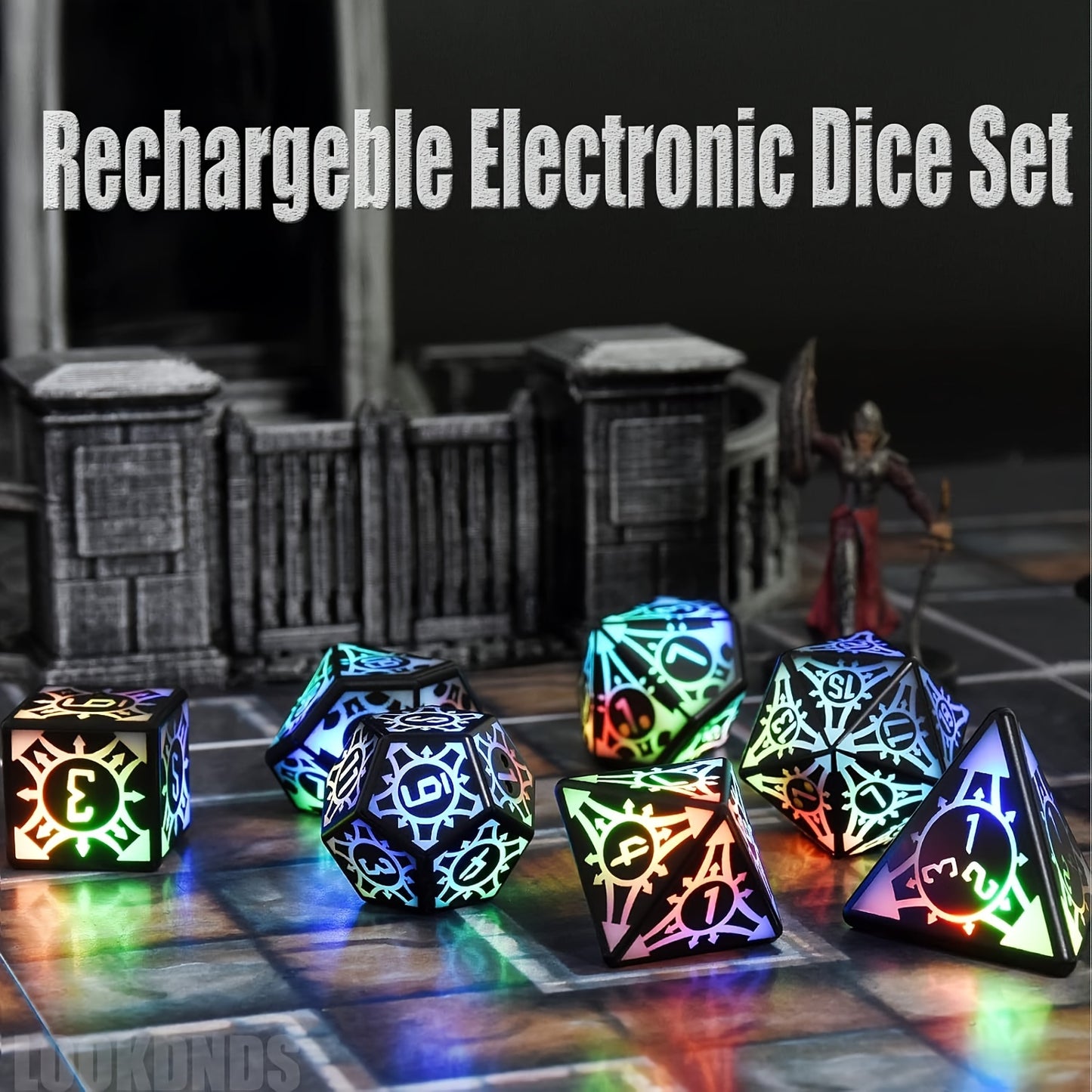 7 piece LED Light Up Dice Set