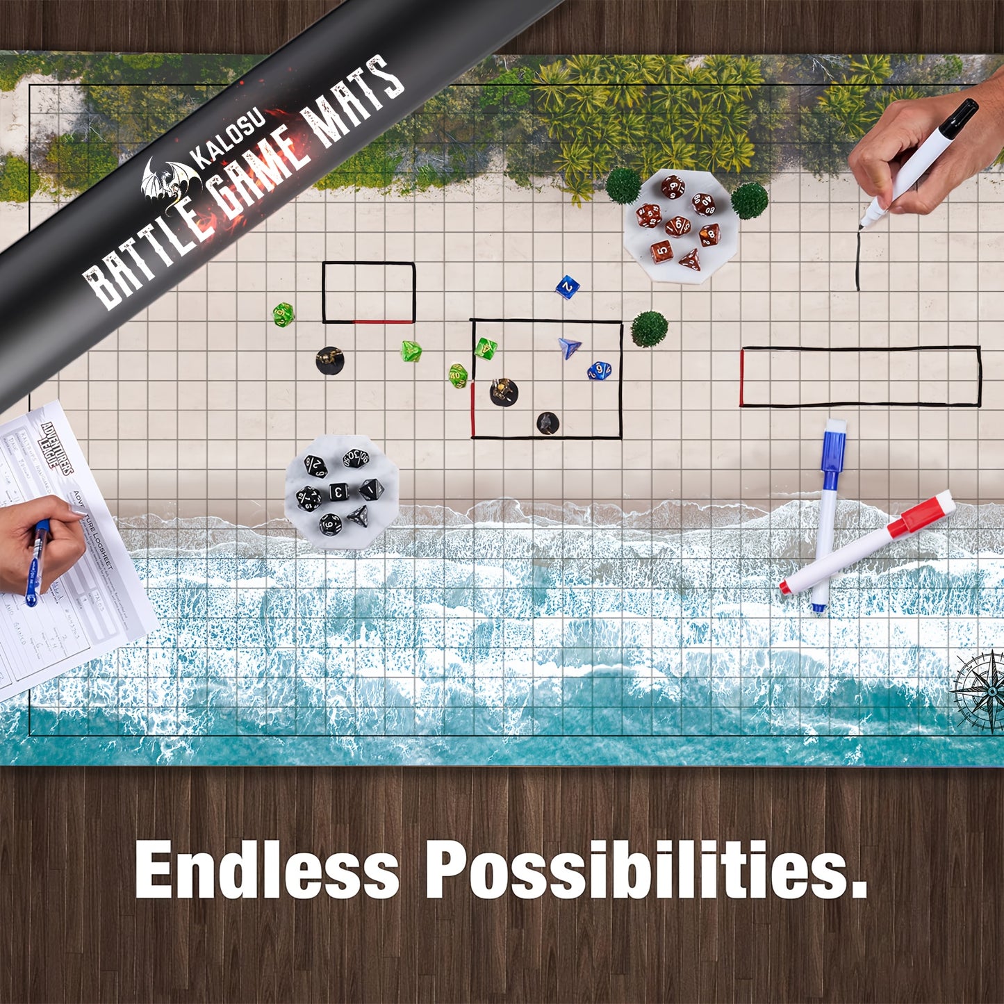 3-Pack Double Sided Battle Terrain Grid Maps