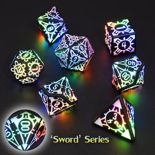 7 piece LED Light Up Dice Set