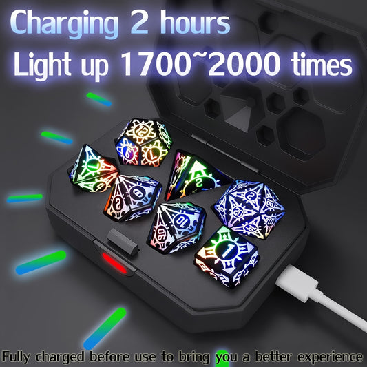 7 piece LED Light Up Dice Set