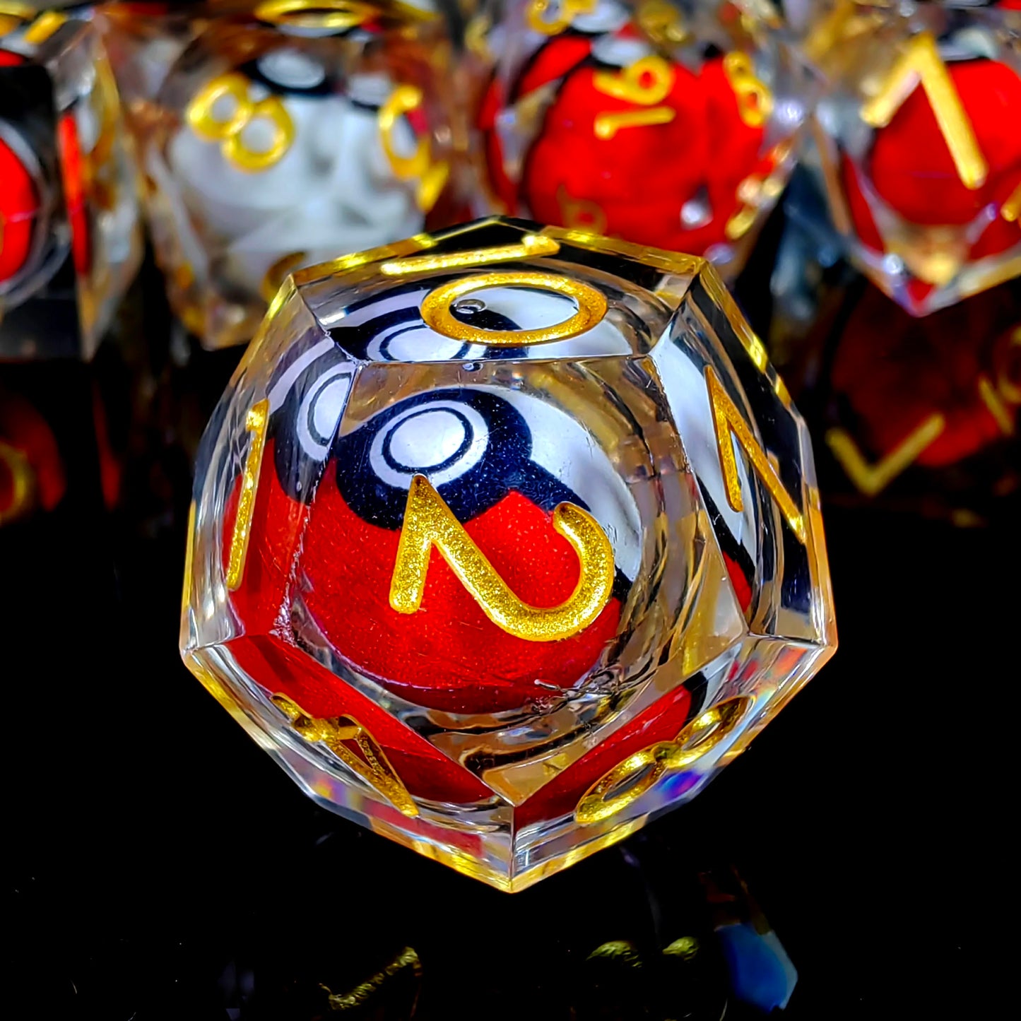 Pokeball 7 Piece Dice Set