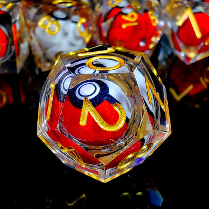 Pokeball 7 Piece Dice Set