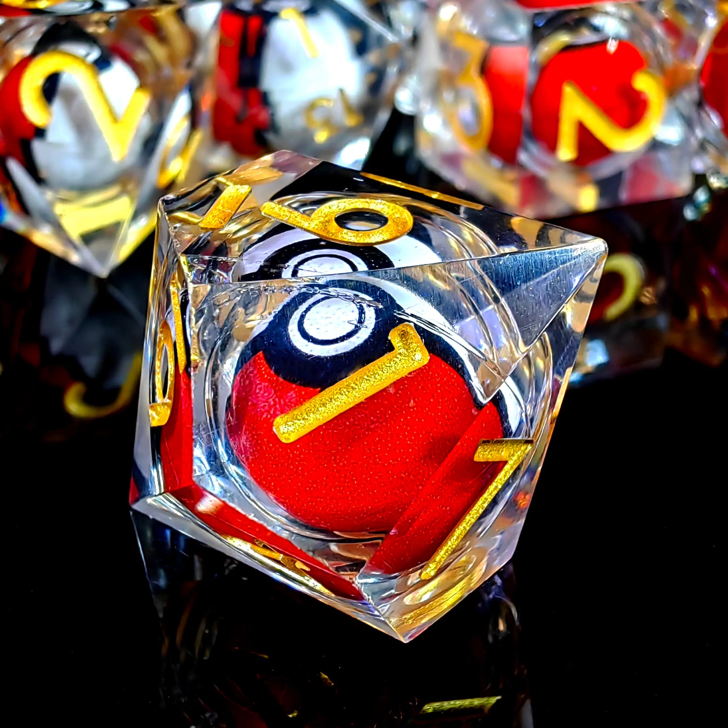 Pokeball 7 Piece Dice Set