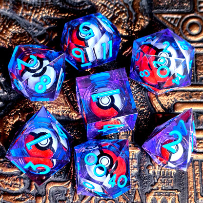 Pokeball 7 Piece Dice Set