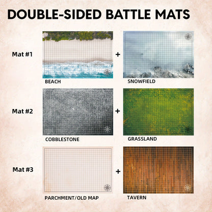 3-Pack Double Sided Battle Terrain Grid Maps