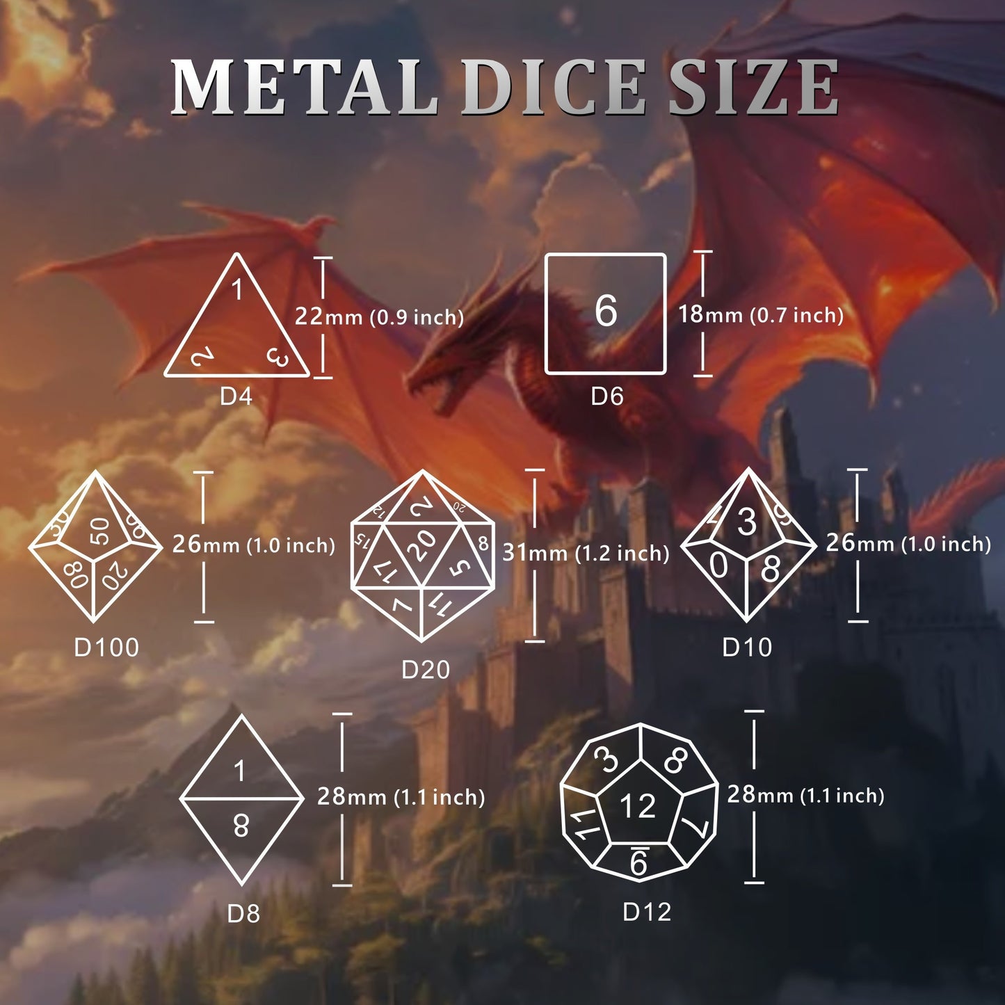 7-Piece Metal Dragon Dice Set